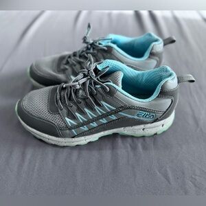 Fila Women’s Evergrand TR 21.5 Teal and Gray Athletic Shoes